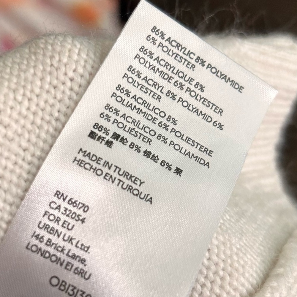 Anthropologie Nadia Open Front Floral Cardigan in White & Black Sz L - Picture 11 of 11